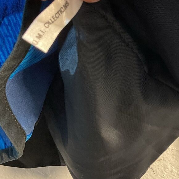 Anne Crimmins UMI Collections Ladies Blazer 4 Blue Black 100% Silk Print Jacket - Picture 6 of 10